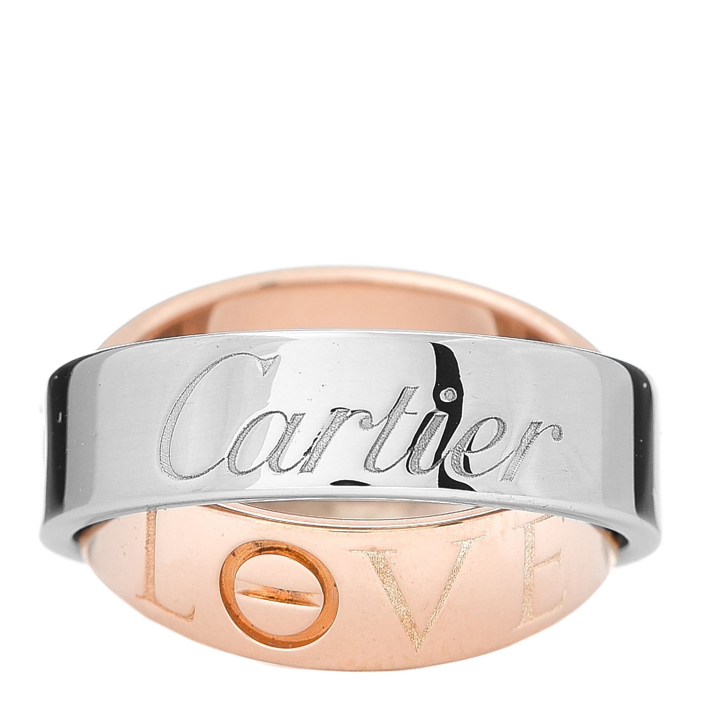 18K White Pink Gold 5.5mm Astro LOVE Ring 48 4.5