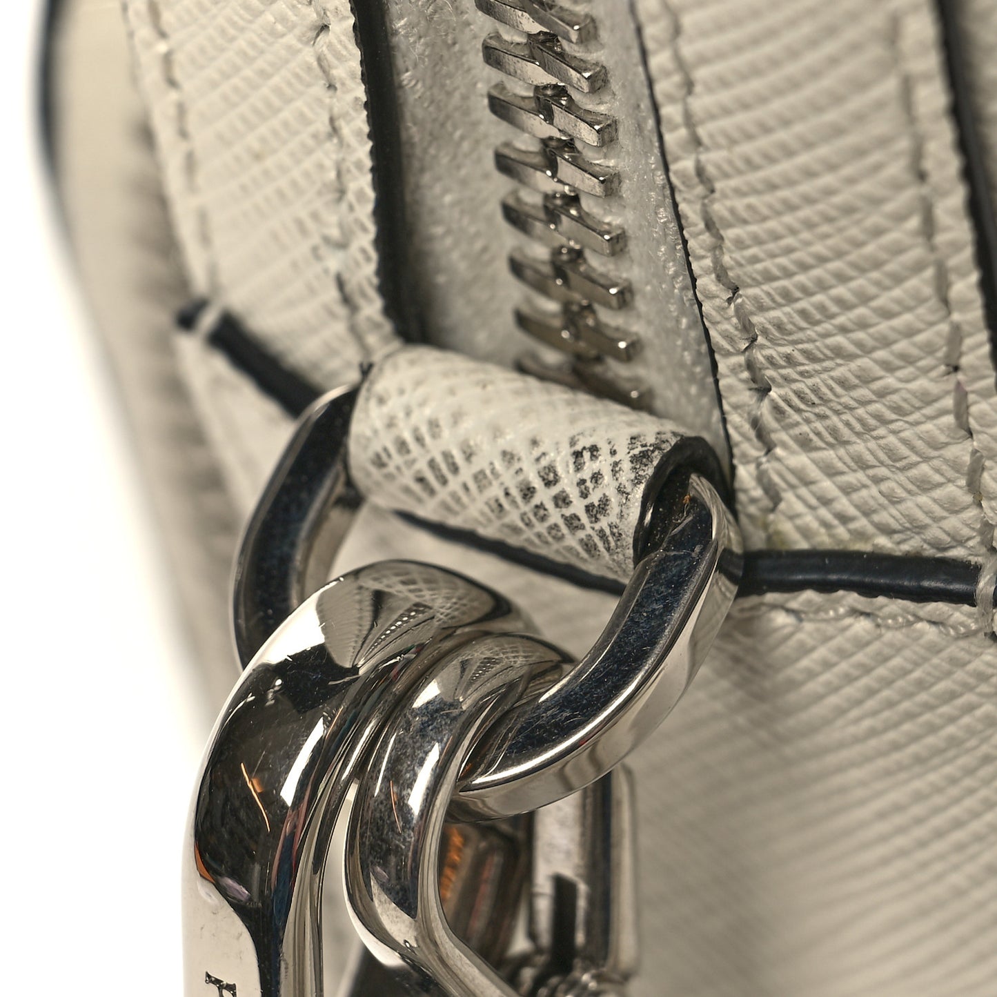Saffiano Lux Phone Crossbody Pouch White