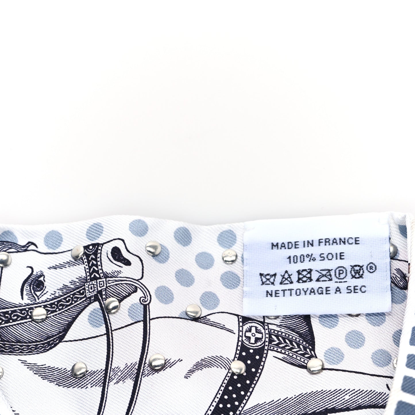 Silk Cavalier en Formes Studded Twilly White Gris Brun