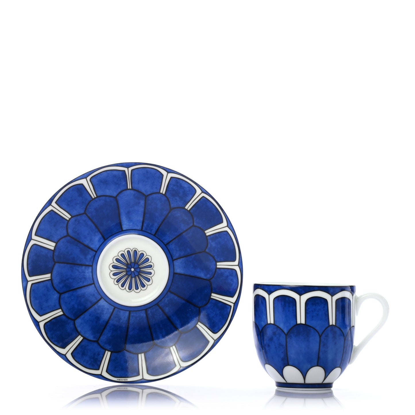 Porcelain Bleus d'Ailleurs Expresso And Saucer Set Of 2