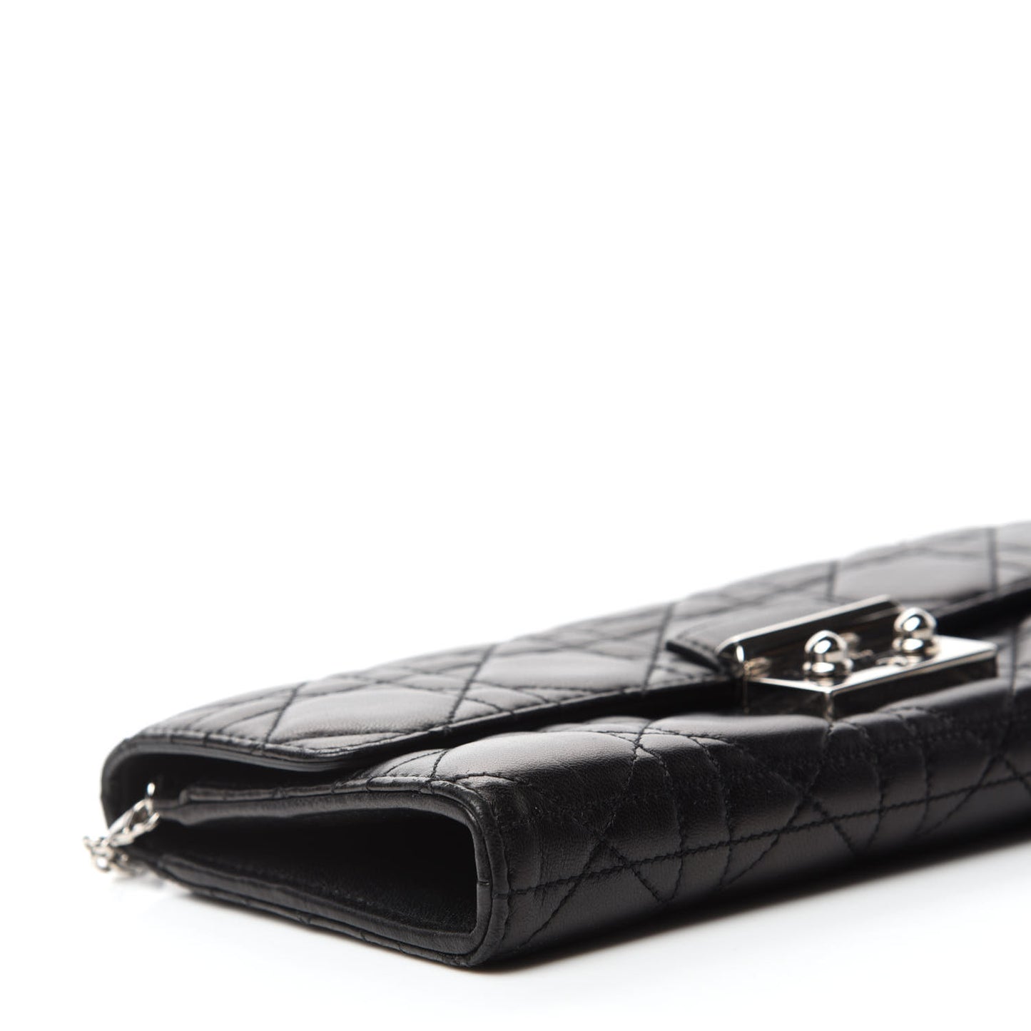 Lambskin Cannage Miss Dior Chain Wallet Black