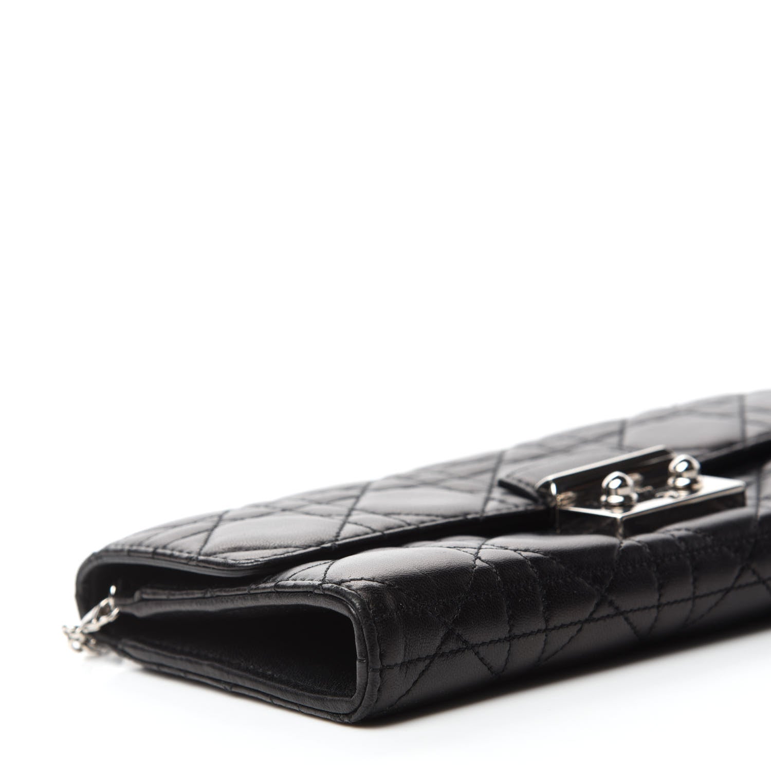 Christian Dior Lambskin Cannage Miss Dior Chain Wallet Black 6 of 12