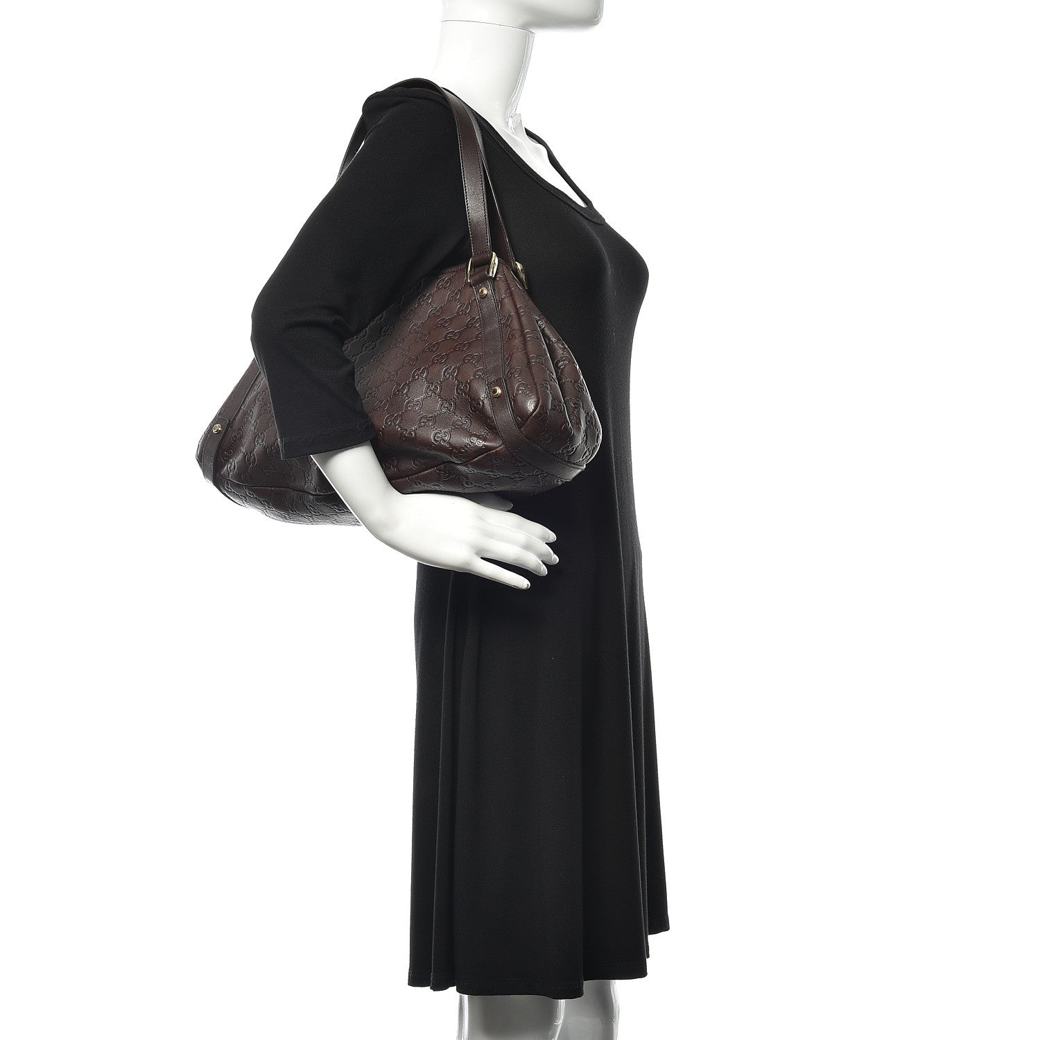Gucci Guccissima Medium Abbey Shoulder Bag Chocolate 2 of 10