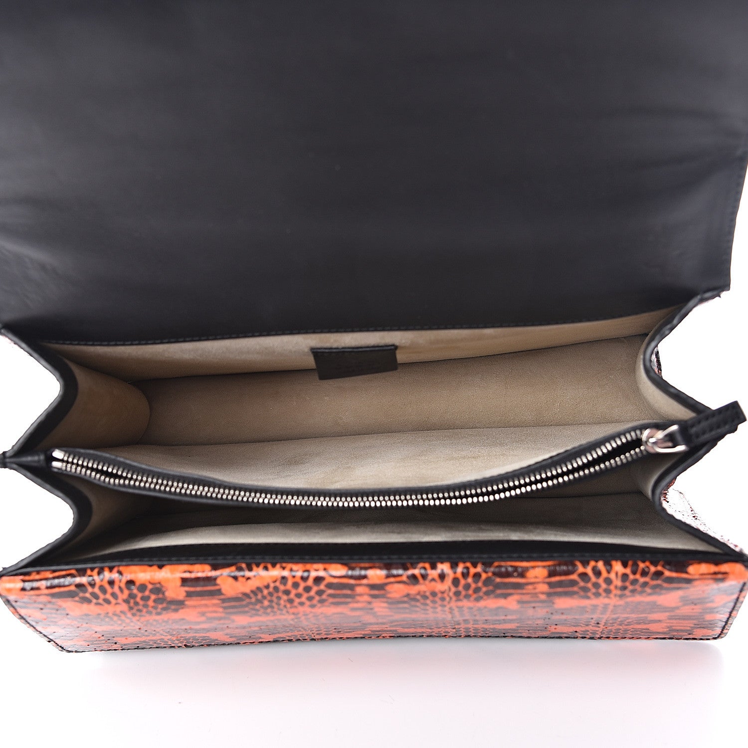 Gucci GG Supreme Monogram Snakeskin Elton Embroidered Medium Dionysus Shoulder Bag Beige Orange 5 of 13