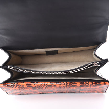Gucci GG Supreme Monogram Snakeskin Elton Embroidered Medium Dionysus Shoulder Bag Beige Orange 5 of 13