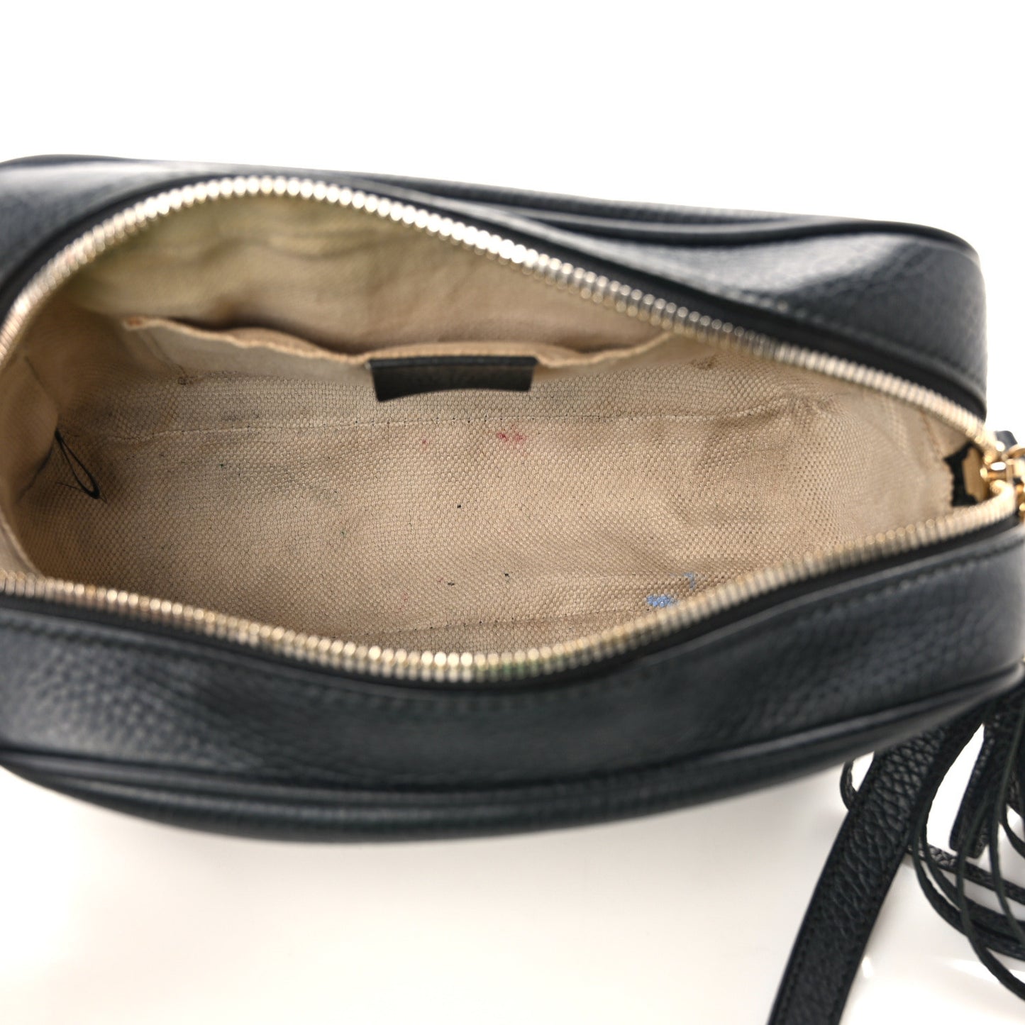 Pebbled Calfskin Small Soho Disco Bag Black