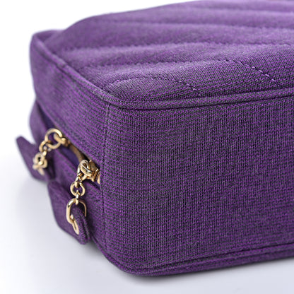 Chanel Jersey Chevron Quilted Camera Case Purple 10 of 11