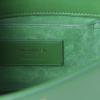 Saint Laurent Smooth Calfskin Small Monogram Université Shoulder Bag Green 5 of 21