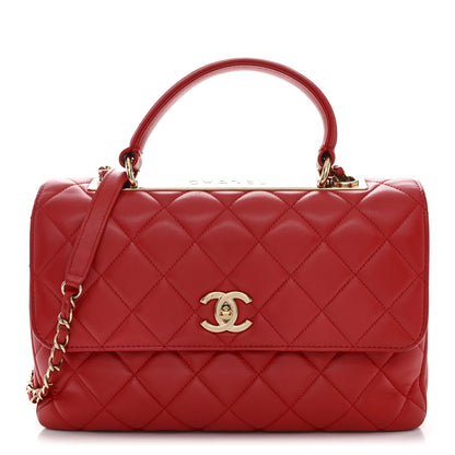 Chanel Lambskin Quilted Medium Trendy CC Flap Dual Handle Bag Red 1 of 10