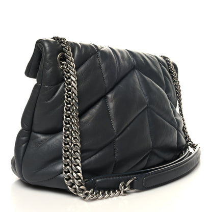 Saint Laurent Lambskin Quilted Small Loulou Puffer Monogram Chain Satchel Concrete 3 of 10