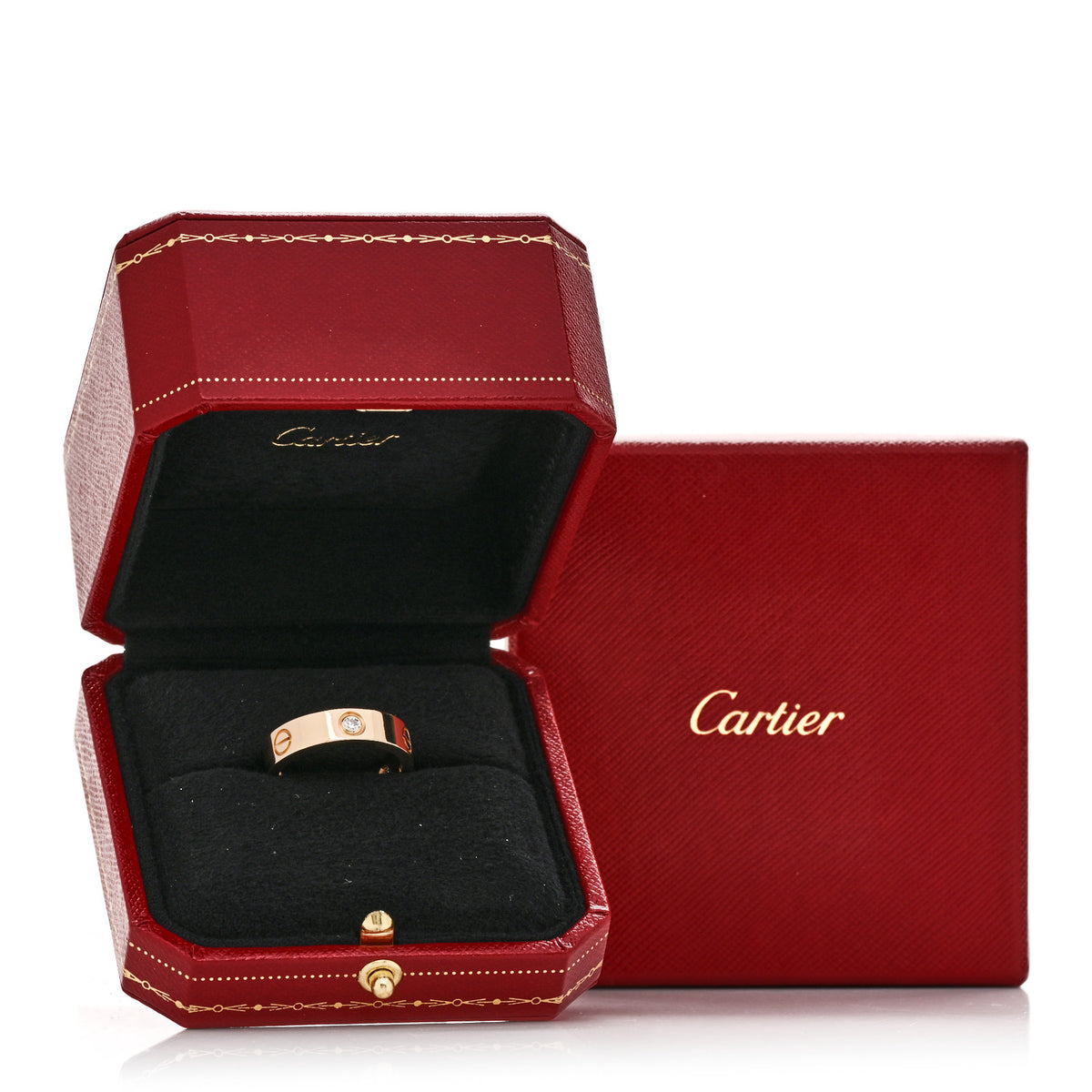 18K Yellow Gold 3 Diamond 5.5mm LOVE Ring 60 9