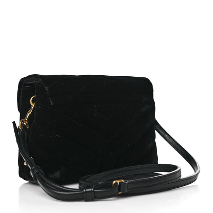 Saint Laurent Velvet Y Quilted Monogram Toy Loulou Chain Satchel French Black 3 of 9
