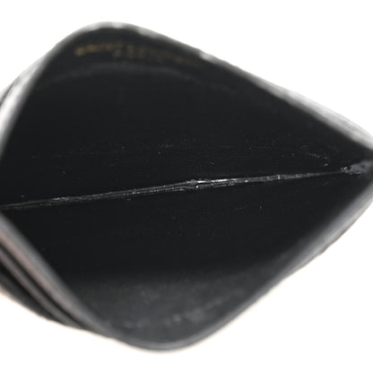 Saint Laurent Grain De Poudre Matelasse Chevron Monogram Credit Card Case Black 5 of 11
