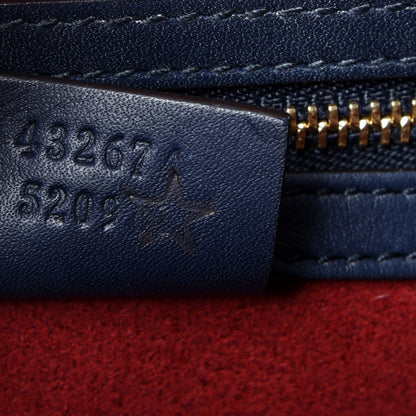 Gucci GG Supreme Monogram Calfskin Medium Padlock Top Handle Bag Beige Blue Mystic White Hibiscus Red 6 of 19