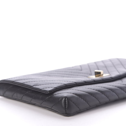 Chanel Aged Calfskin Chevron Quilted Reissue 2.55 Clutch Black 6 of 10