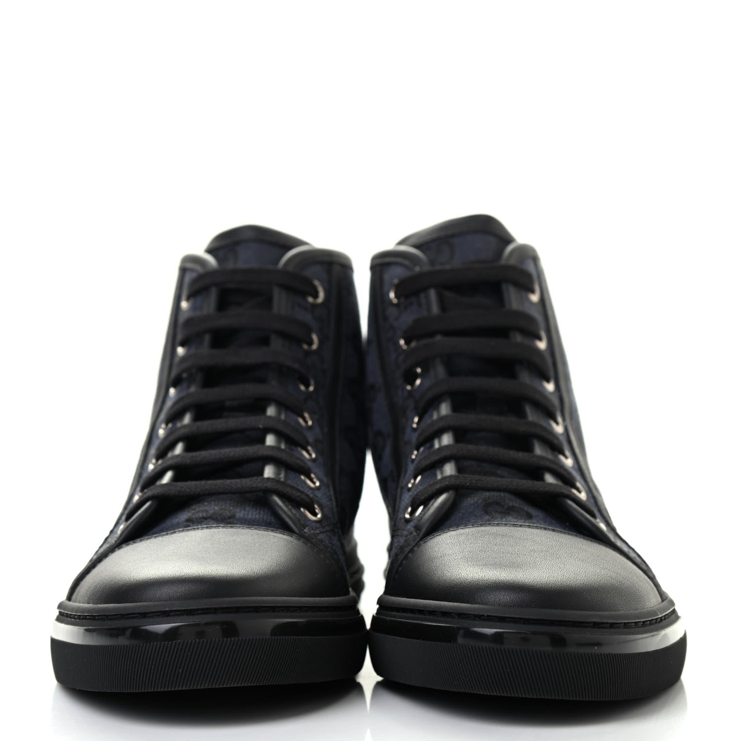 Gucci Monogram High Top Sneakers 36.5 Black 2 of 8