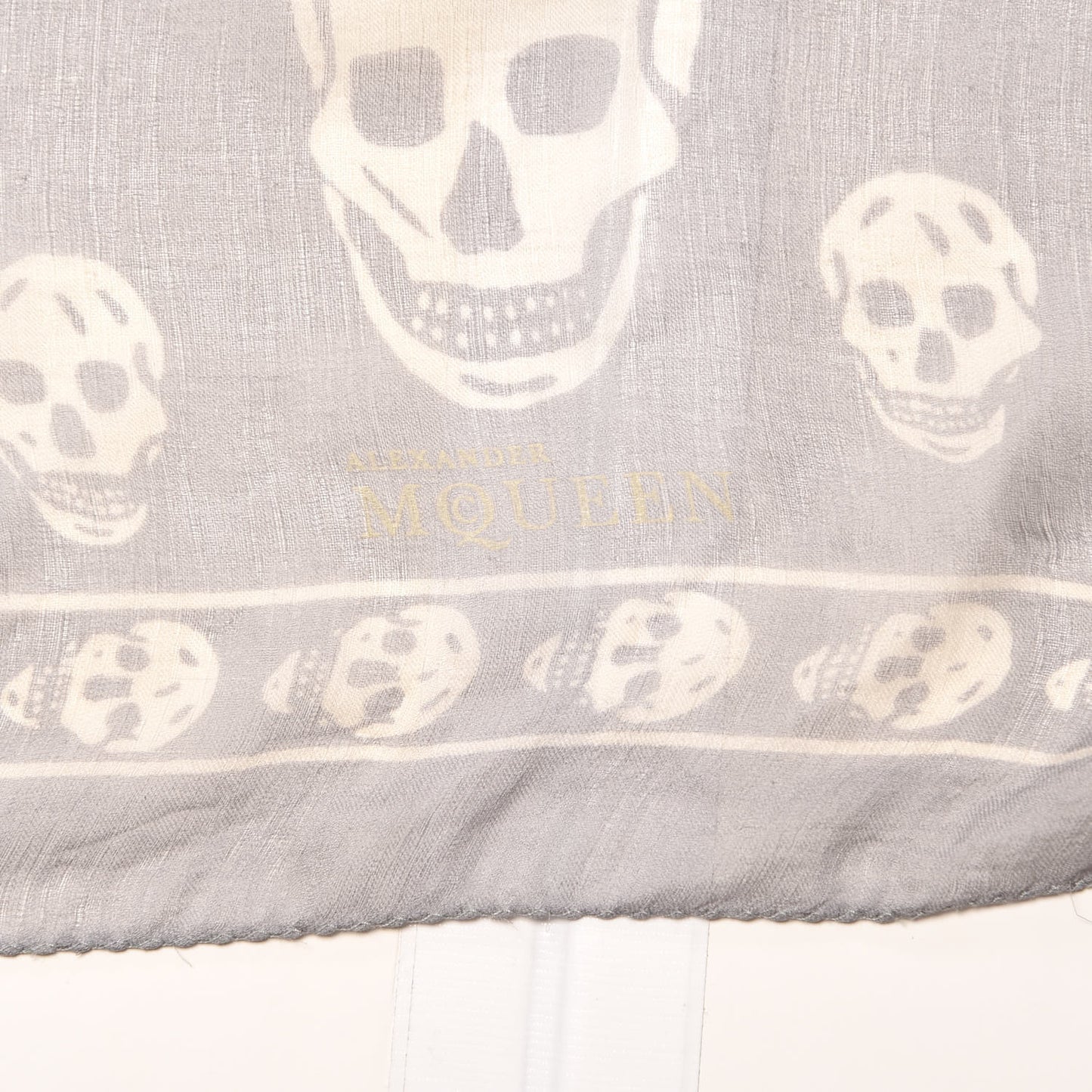 Silk Chiffon Skull Scarf Grey
