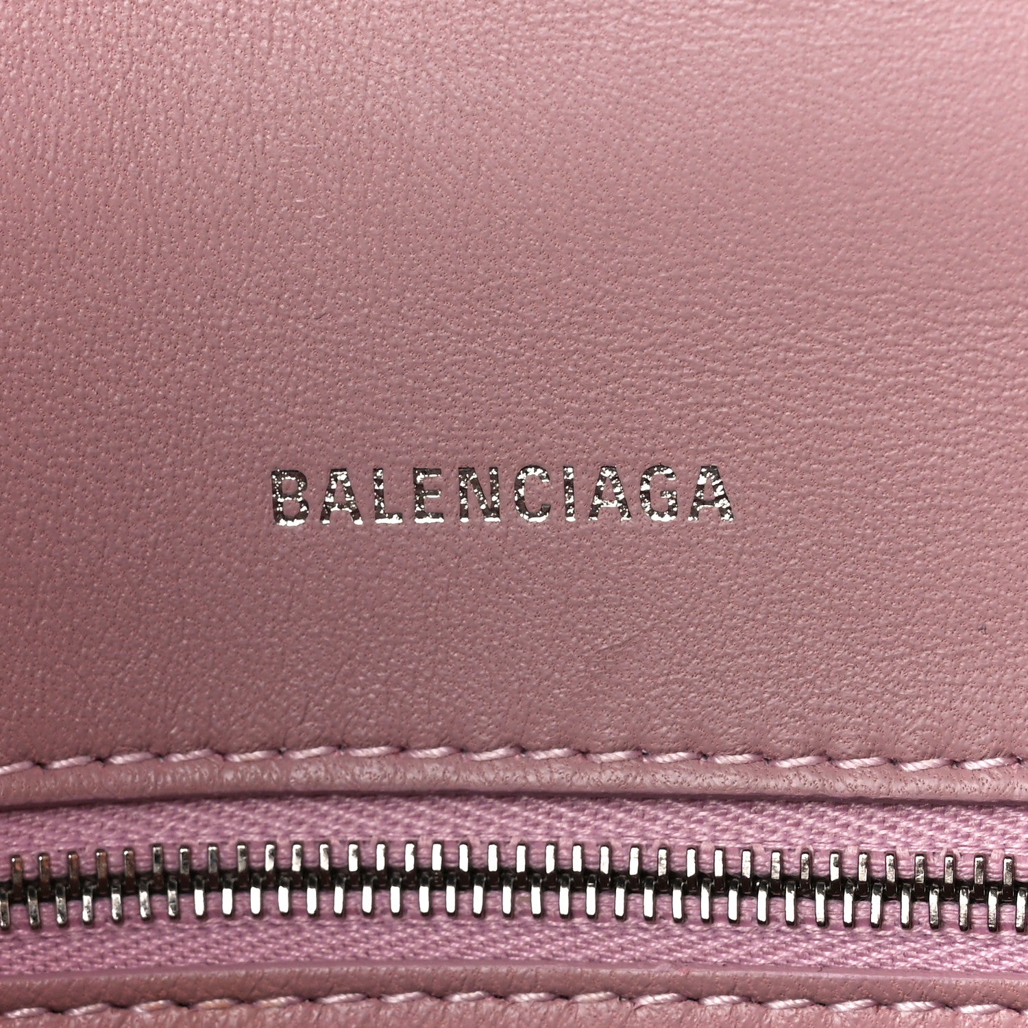 Balenciaga Shiny Calfskin Crocodile Embossed Small Hourglass Top Handle Bag Powder Pink 6 of 10
