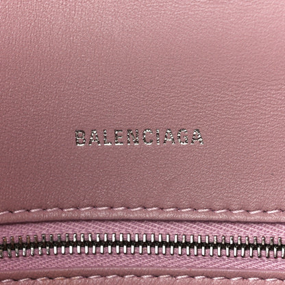 Balenciaga Shiny Calfskin Crocodile Embossed Small Hourglass Top Handle Bag Powder Pink 6 of 10
