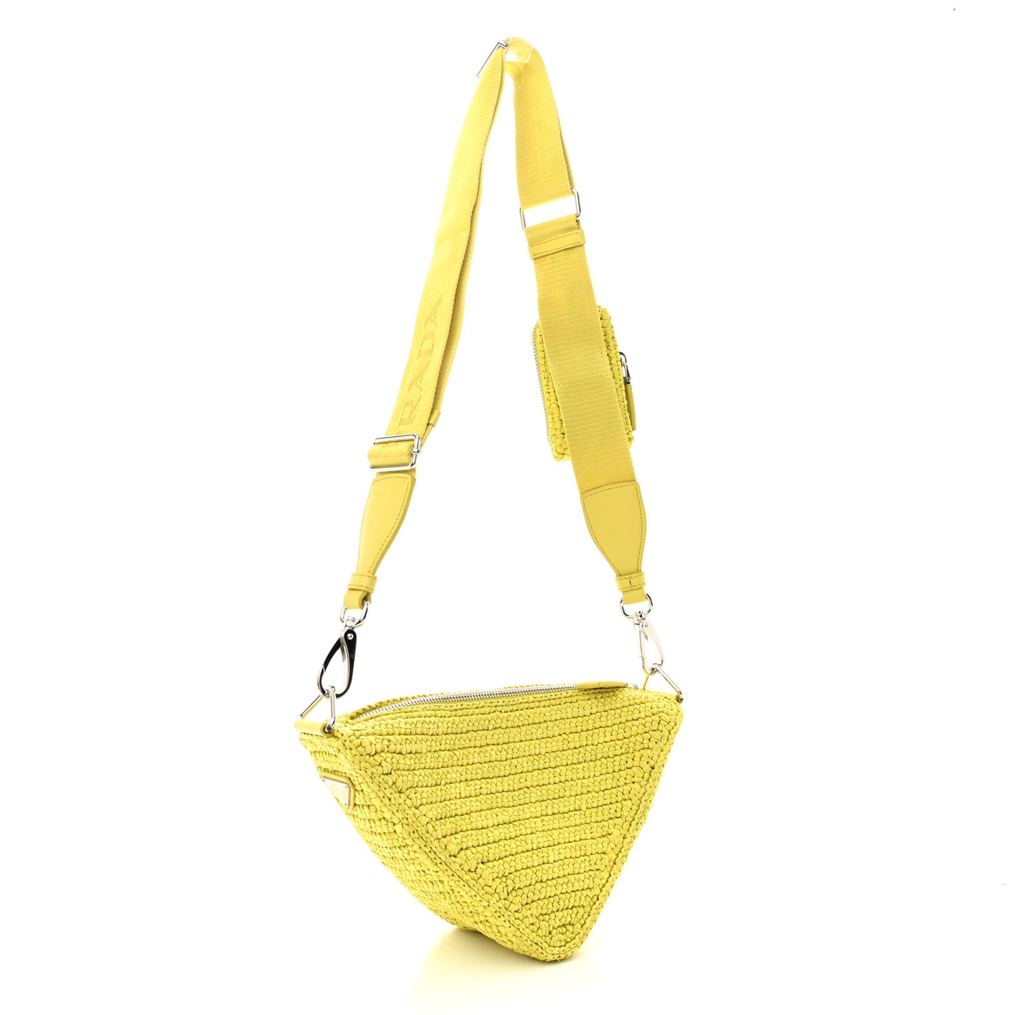 Yarn Raffia Effect Crochet Triangle Shoulder Bag Giallo