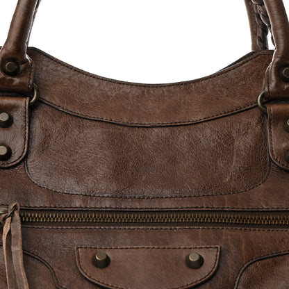 Balenciaga Chevre Classic Hardware Mid Afternoon Tote Truffle 9 of 12