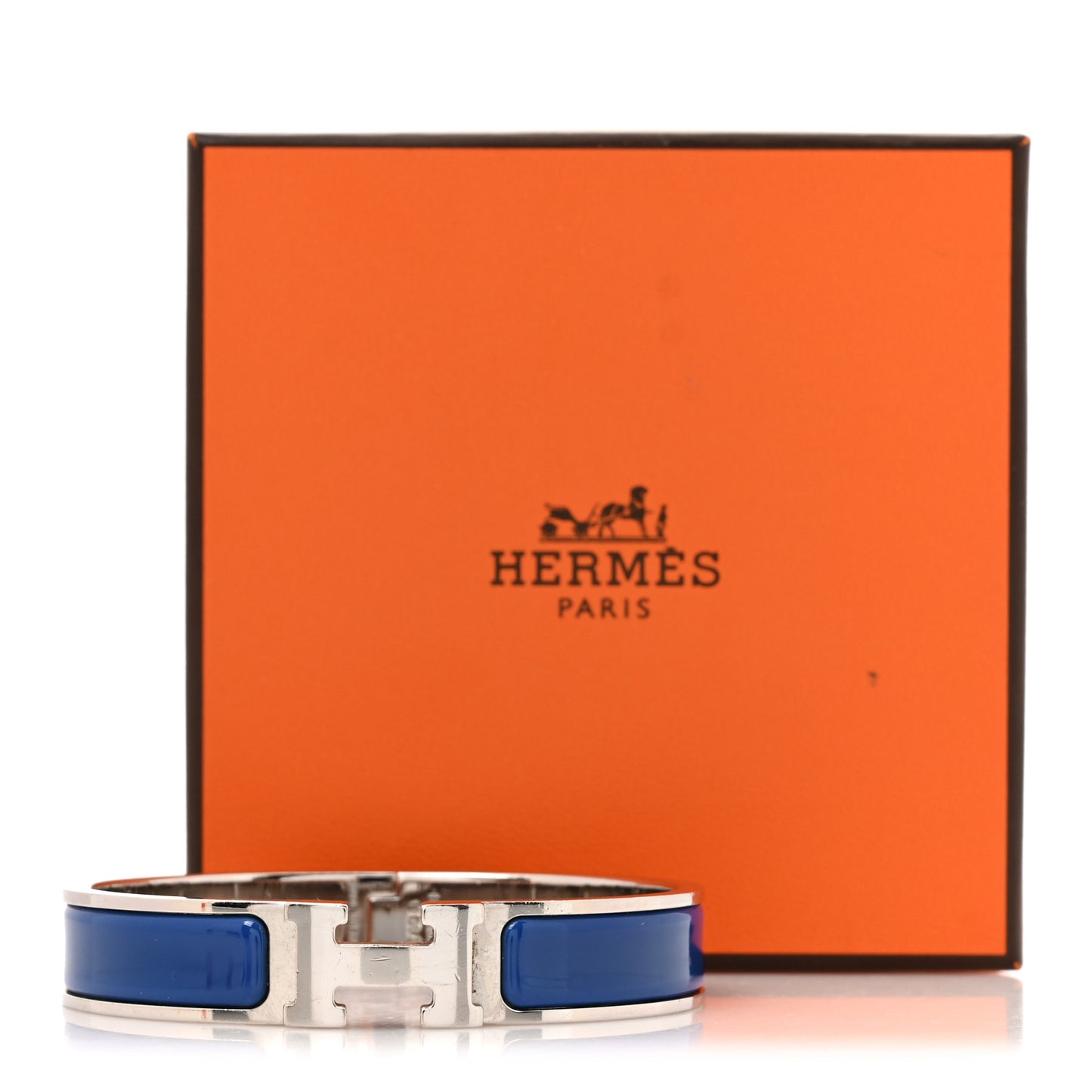Narrow Enamel Clic Clac H Bracelet PM Bleu Royal