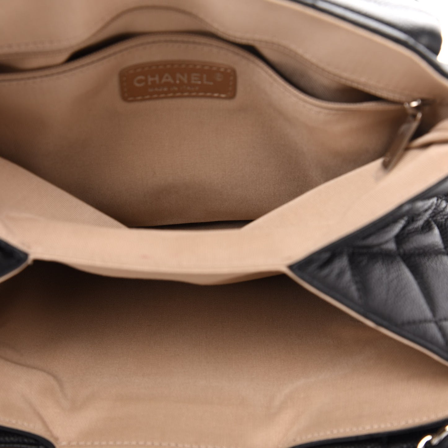 Caviar Quilted Timeless Accordion Flap Black