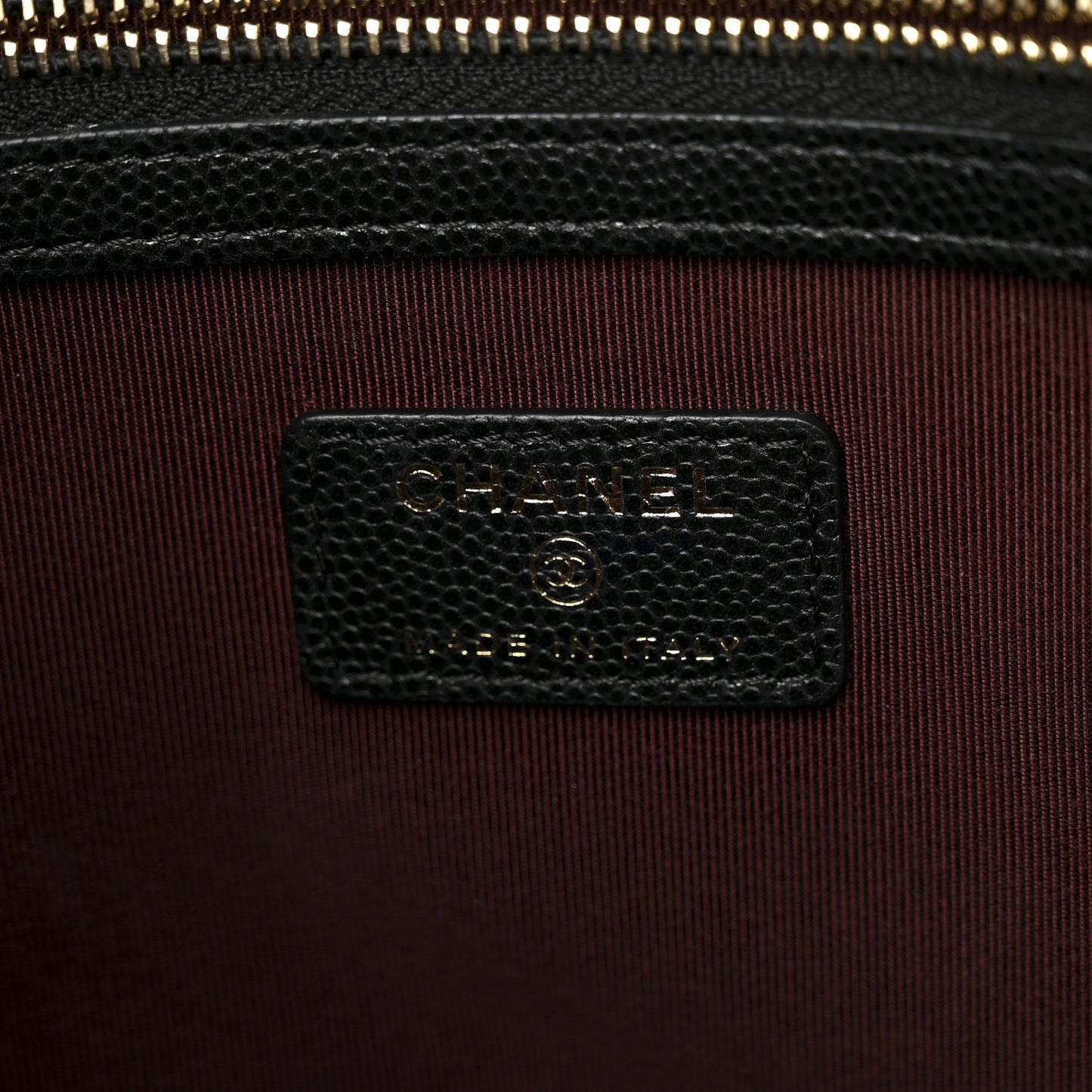 Caviar Quilted Large Cosmetic Case Black