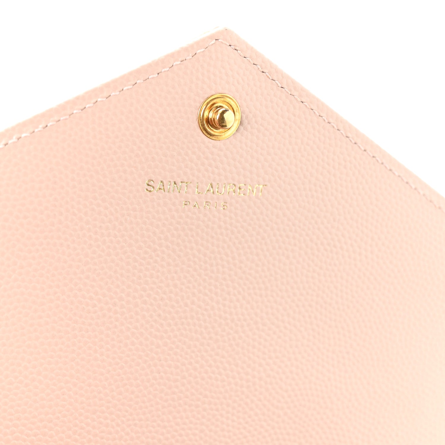 Saint Laurent Grain De Poudre Matelasse Chevron Monogram Envelope Chain Wallet Rose Antic 6 of 11