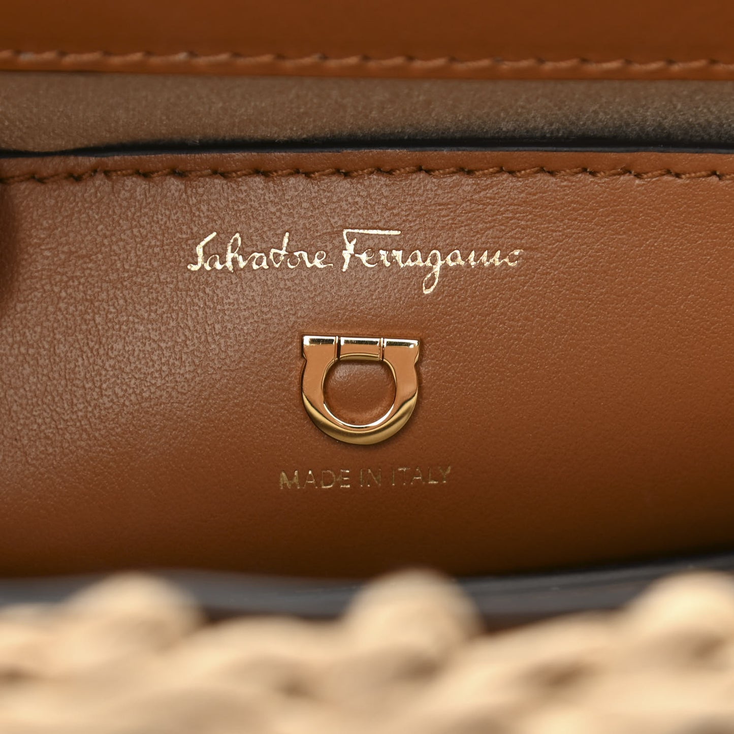 Calfskin Wicker Margot Top Handle Satchel Brown