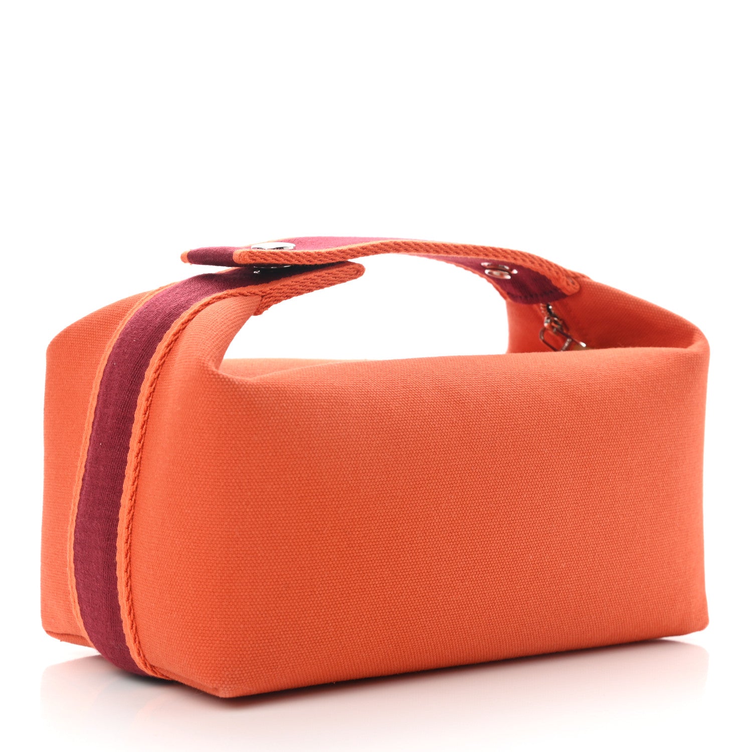 Hermes Canvas Small Bride-A-Brac Pouch Orange Burgundy 4 of 8