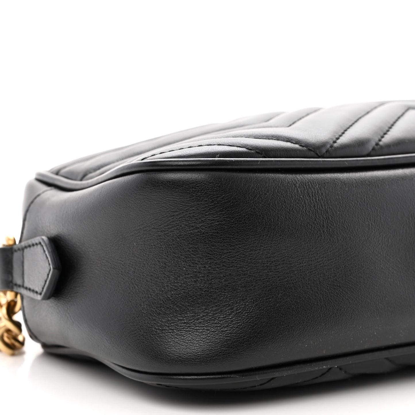 Calfskin Matelasse Small GG Marmont Chain Shoulder Bag Black