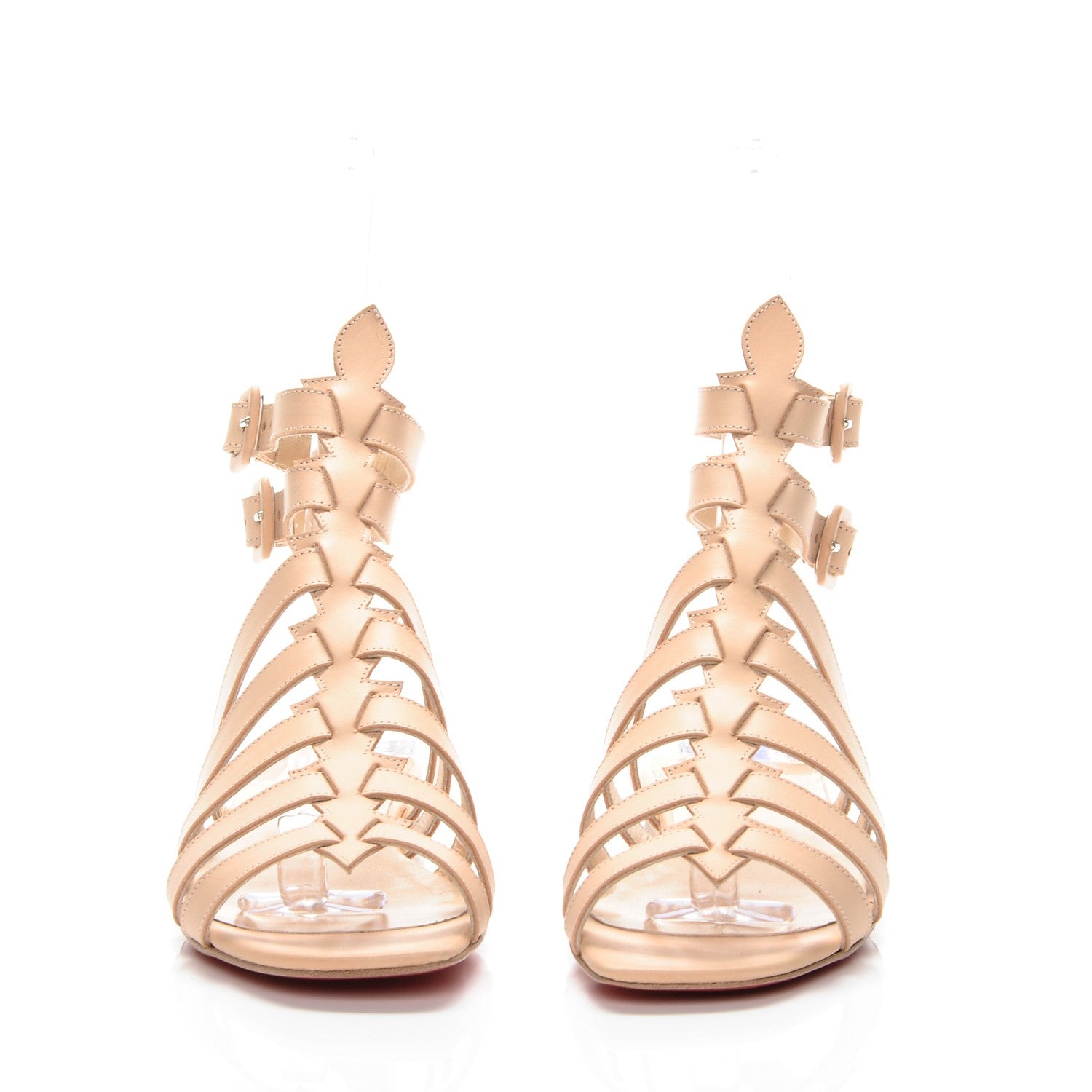 Christian Louboutin Calf Vegetale Neronna Flat Sandals 36.5 Natural 2 of 8