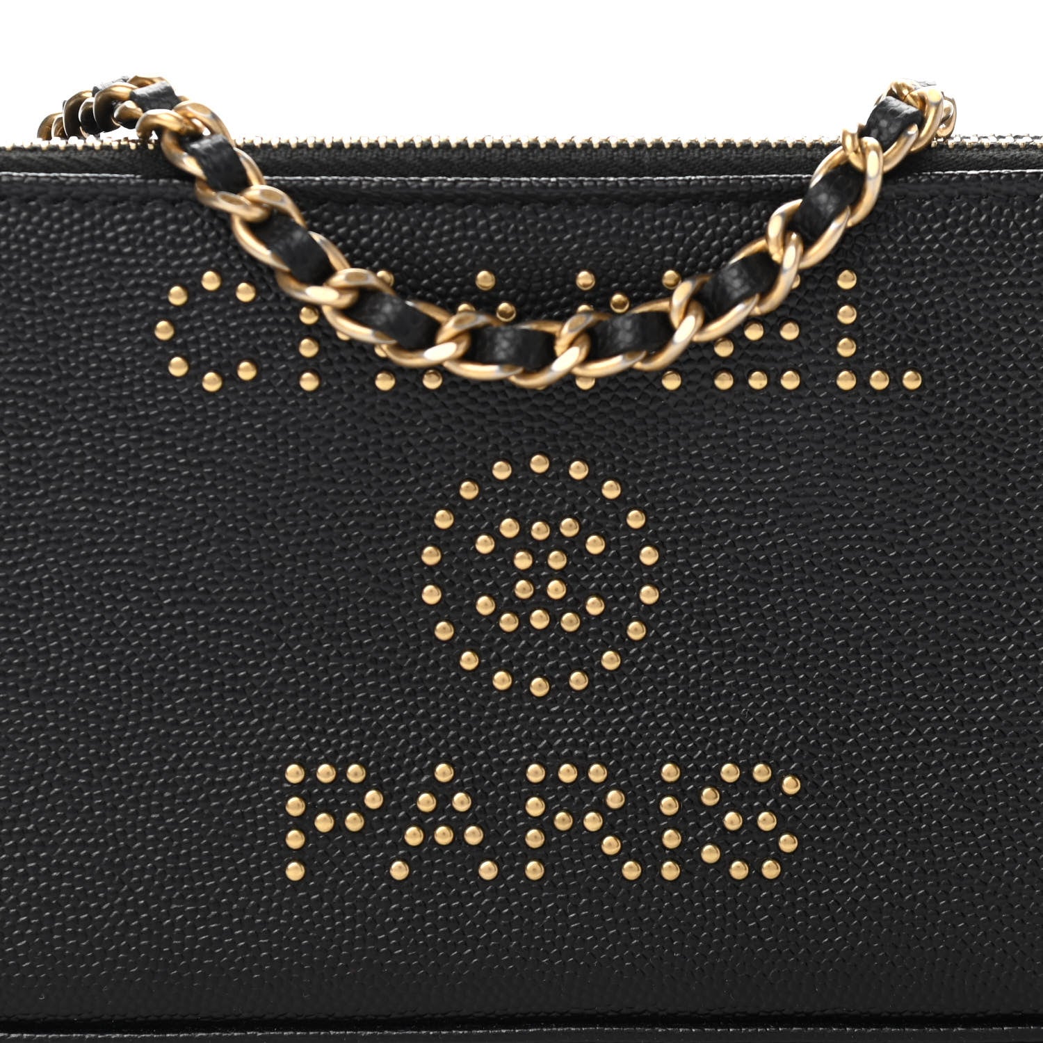 Chanel Caviar Studded Small Deauville Clutch With Chain Black 9 of 11