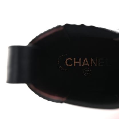 Chanel Calfskin Cap Toe CC Ankle Boots 40 Black 8 of 10