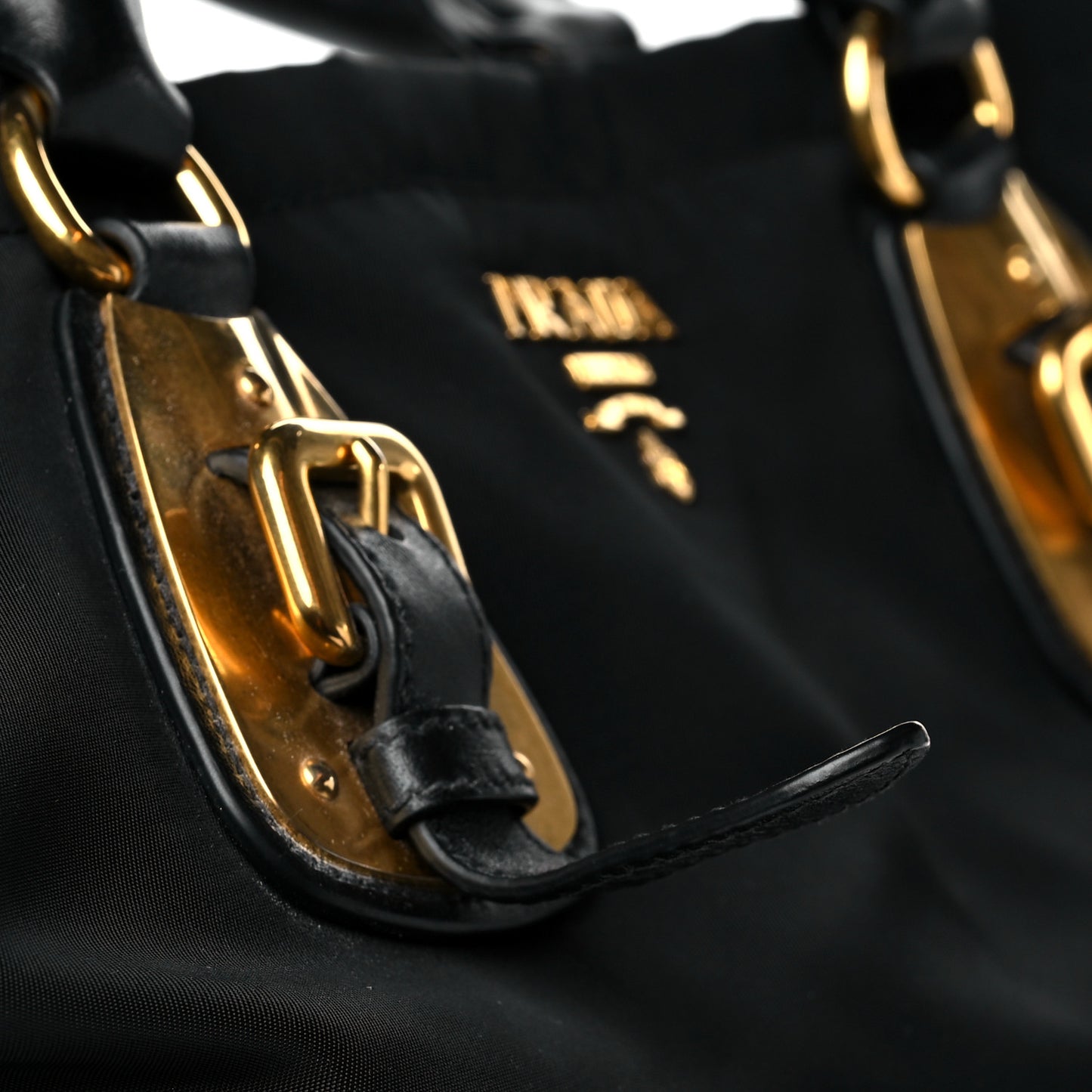 Tessuto Nylon Soft Calfskin Tote Black