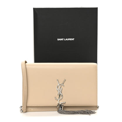Saint Laurent Smooth Calfskin Classic Monogram Kate Tassel Chain Wallet Nude Powder 11 of 11