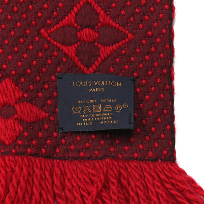 Louis Vuitton Wool Silk Logomania Scarf Rubis 3 of 6