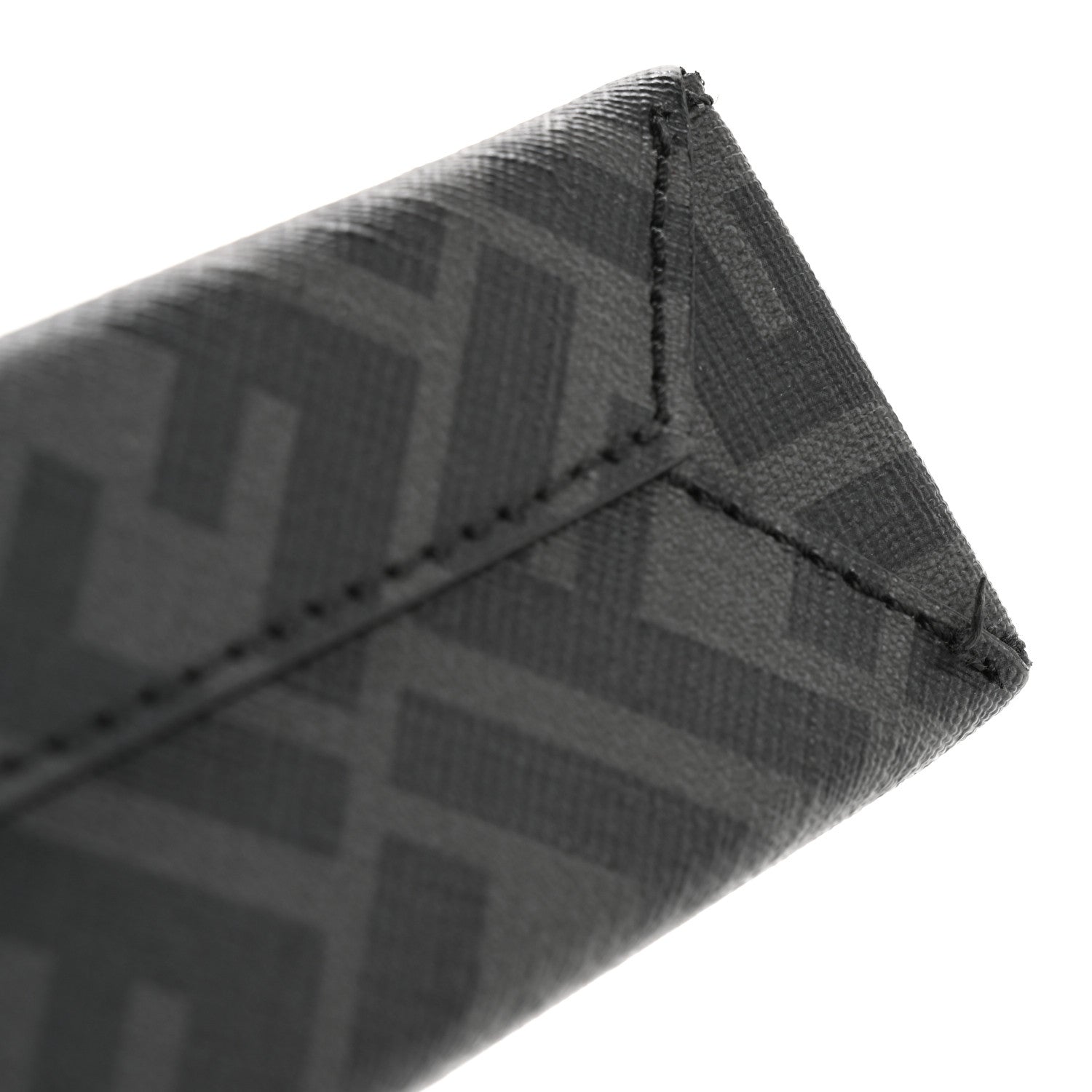 Fendi Shiny Glazed Fabric Vitello Cover FF 1974 Logo Clutch Black 11 of 13
