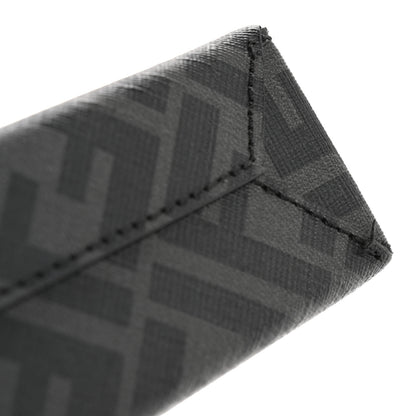 Fendi Shiny Glazed Fabric Vitello Cover FF 1974 Logo Clutch Black 11 of 13