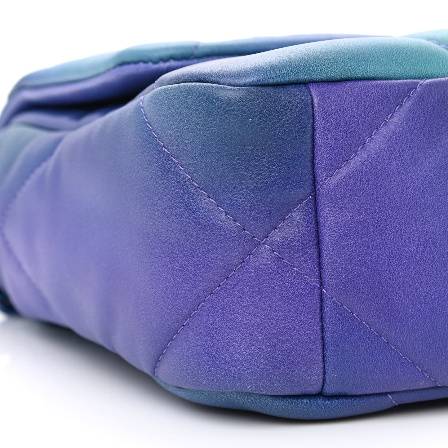 Tie Dye Calfskin Quilted Medium Chanel 19 Flap Blue Purple