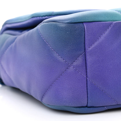 Chanel Tie Dye Calfskin Quilted Medium Chanel 19 Flap Blue Purple 9 of 10