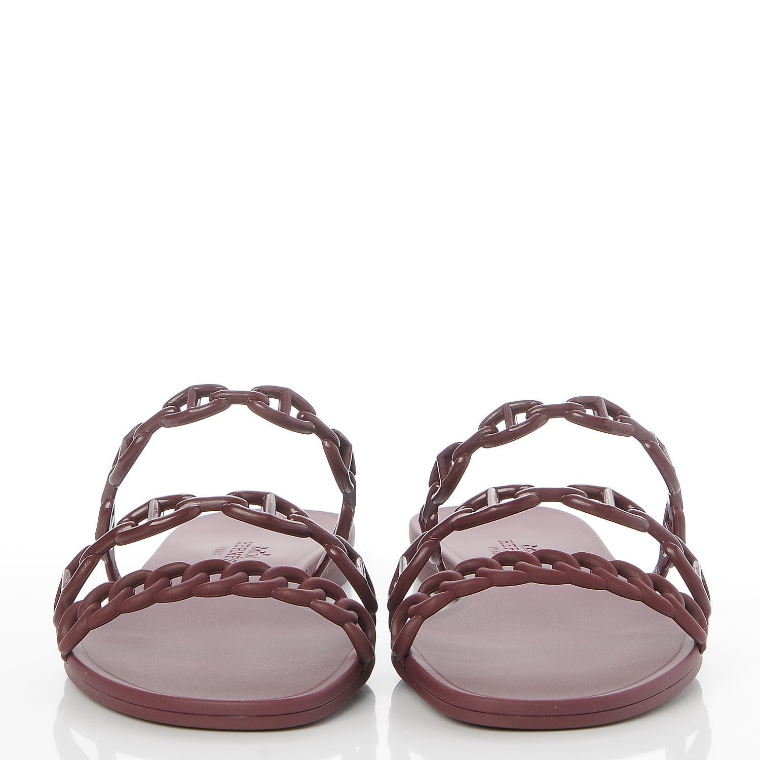 Hermes Rubber Chaine d'Ancre Rivage Sandals 37 Bordeaux 2 of 8