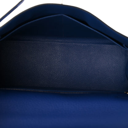 Hermes Taurillon Clemence Kelly Retourne 32 Bleu Electrique 5 of 11