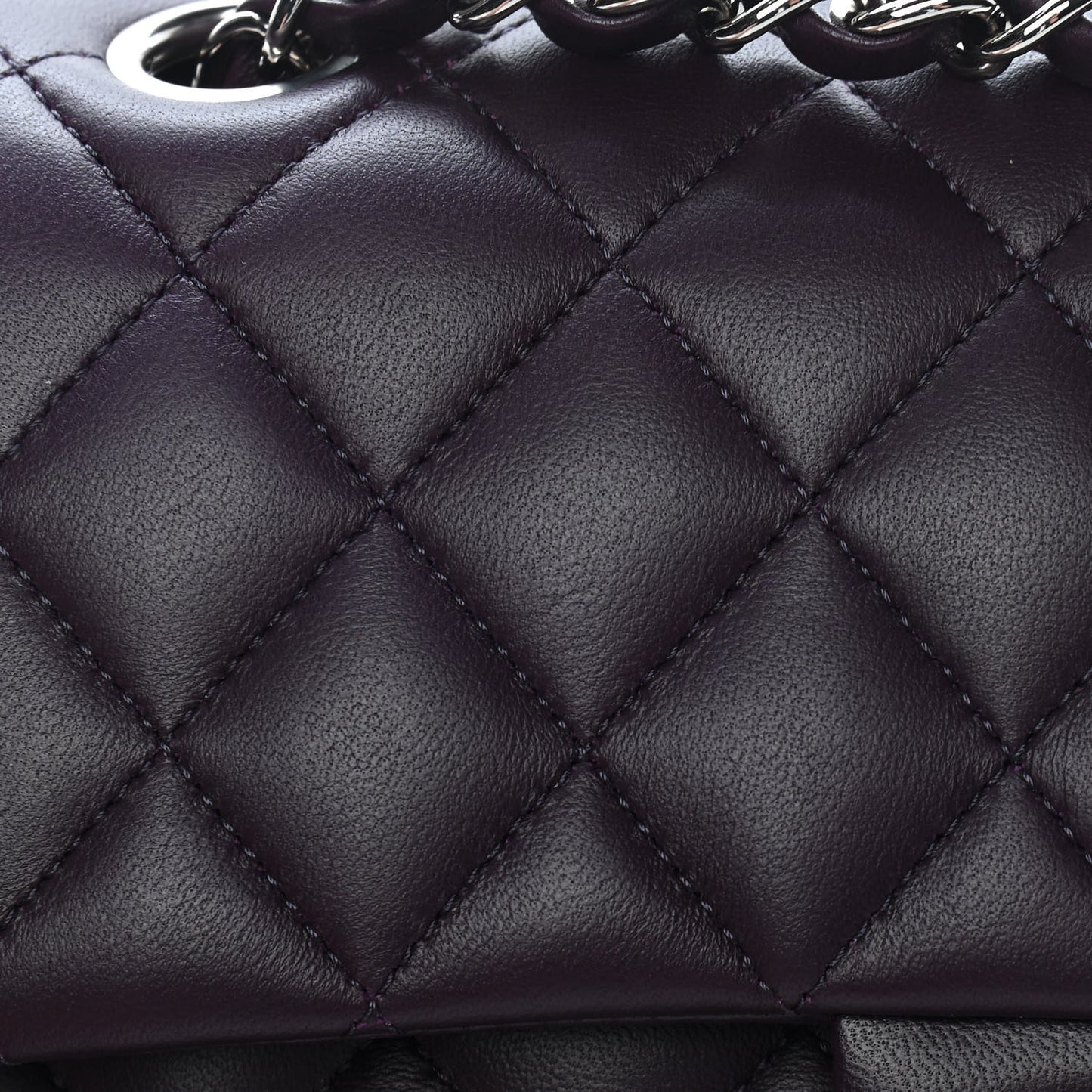 Lambskin Quilted Small Double Flap Purple