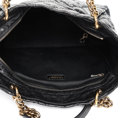 Chanel Glazed Caviar Large Coco Pleats Tote Black 5 of 7