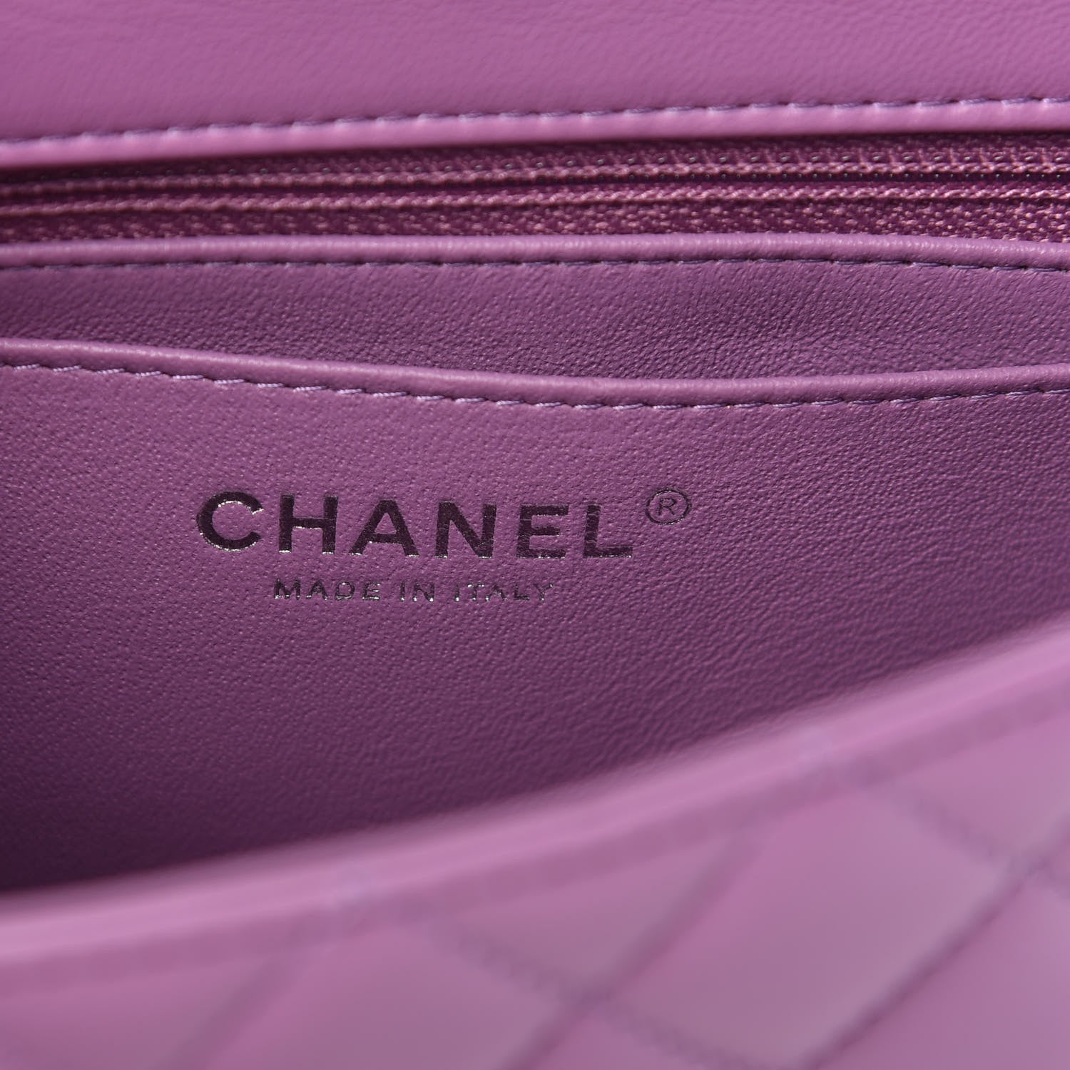 Chanel Lambskin Quilted Mini Rectangular Flap Purple 6 of 9
