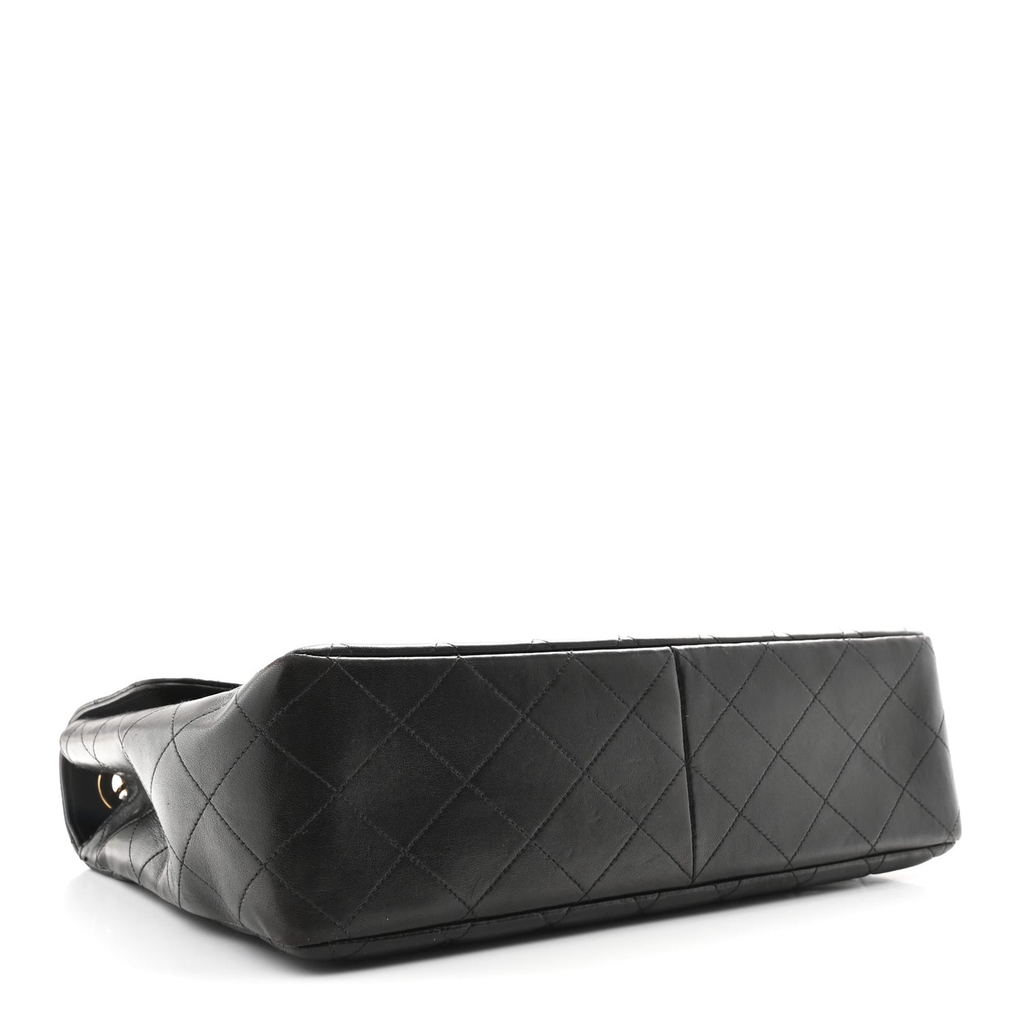 Lambskin Quilted XL Jumbo Single Flap Black