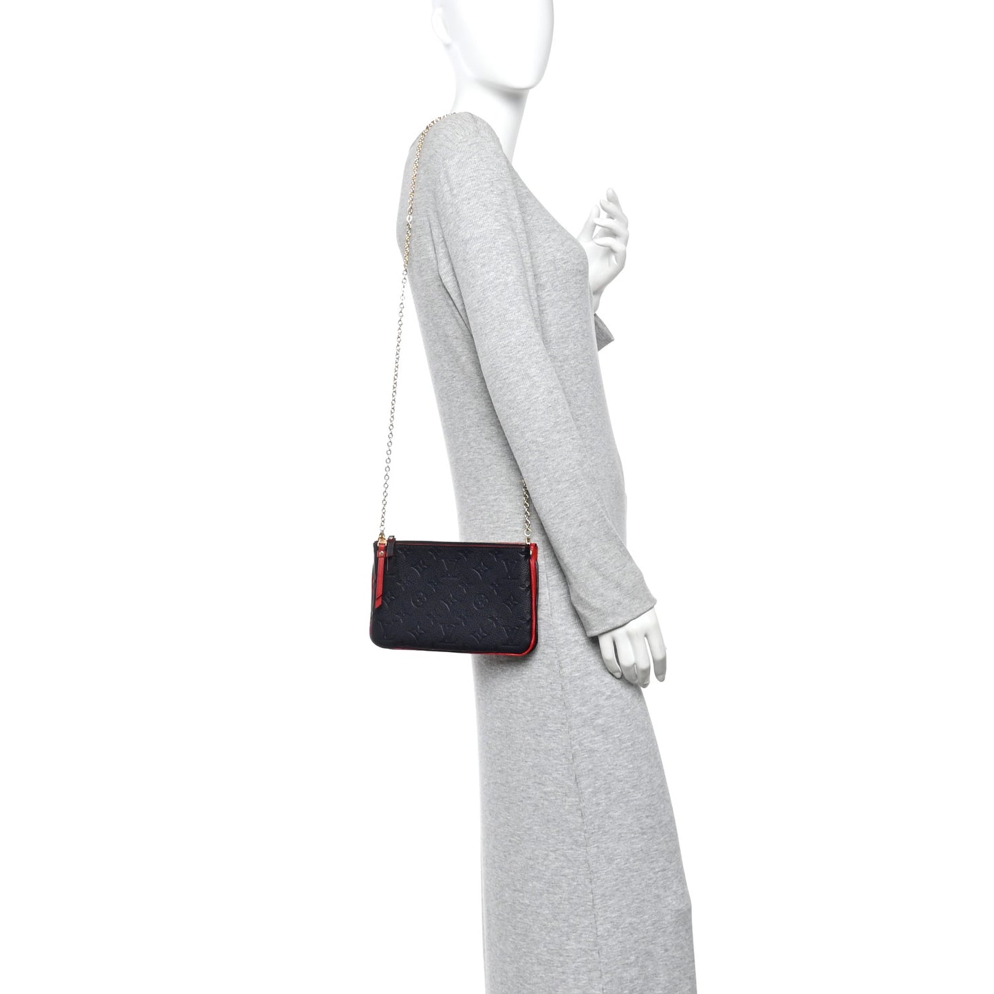 Empreinte Double Zip Pochette Marine Rouge