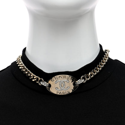 Chanel Crystal CC Oval Choker Necklace Gold 2 of 4